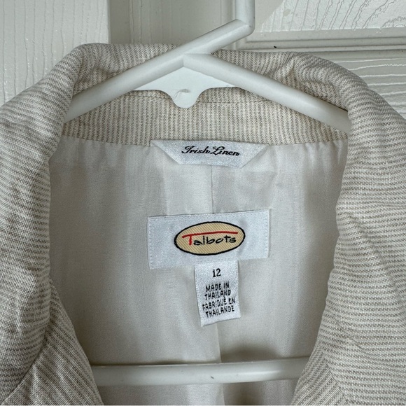 Talbots Cream Irish Linen Blazer Size 12 - Picture 3 of 10